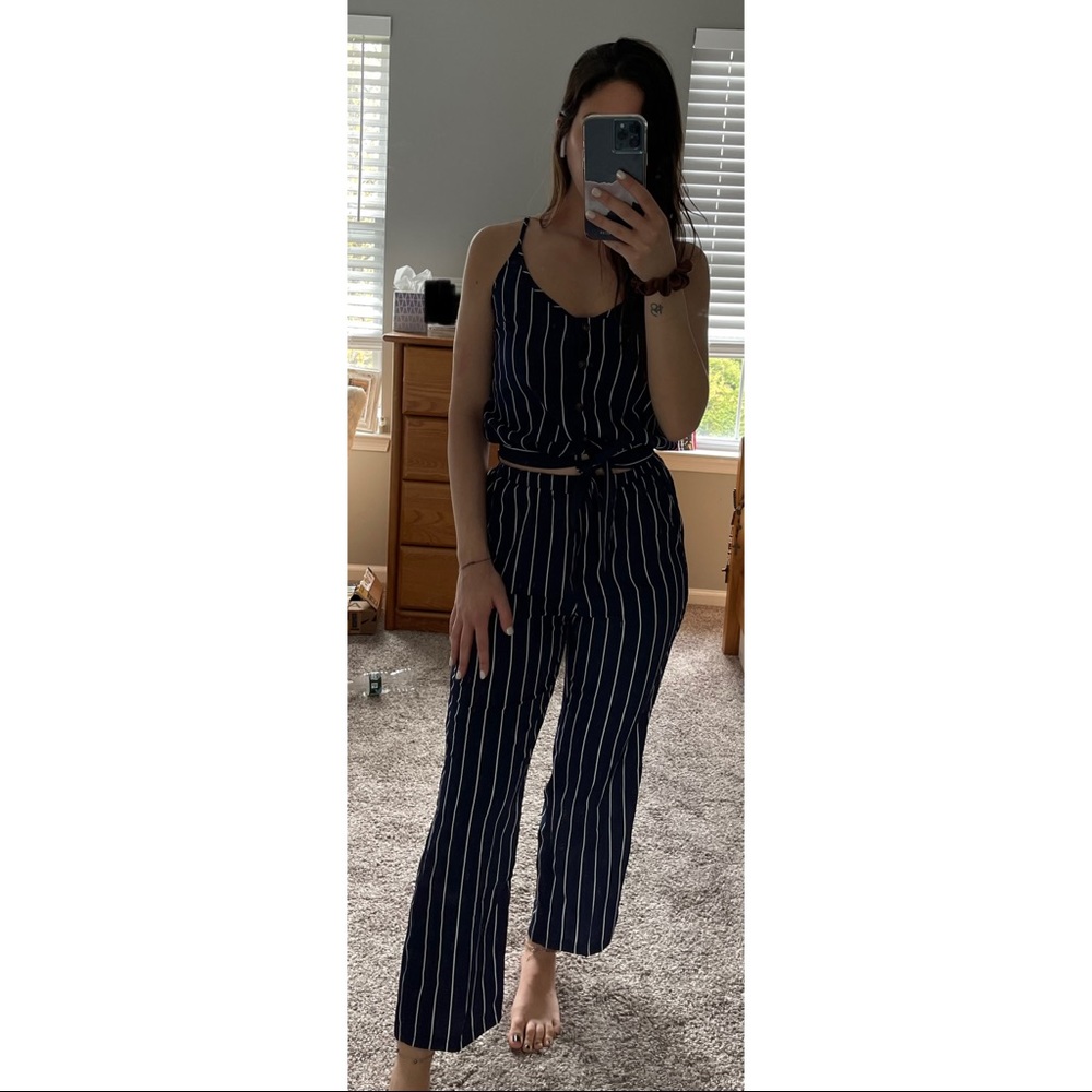 Striped Tie Back Cami Top & Pants